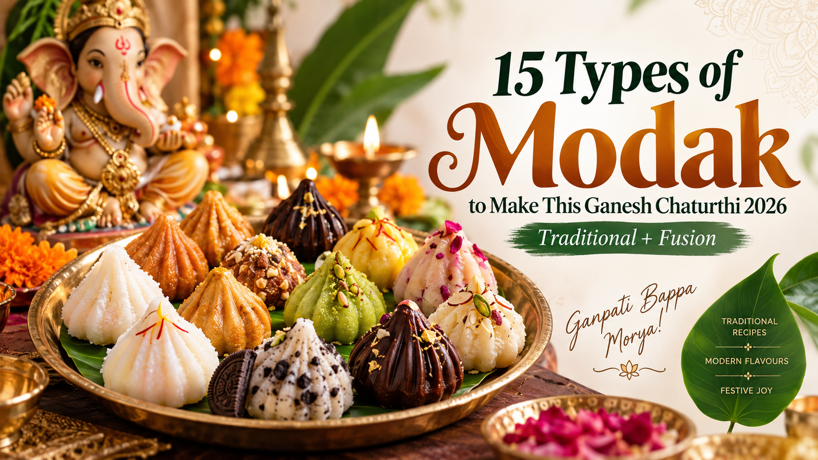 15 Types of Modak for Ganesh Chaturthi 2026 - traditional and fusion varieties