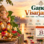 Ganesh idol being immersed in water bucket at home for eco-friendly visarjan 2026